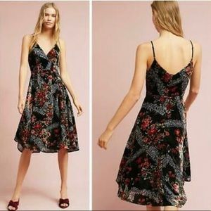 ANTHROPOLOGIE ERI + ALI FLORAL BURNOUT SLIP DRESS